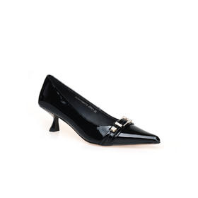 豪麟名鞋奥莱迪嘉女鞋皮鞋牛移膜革DJJPA42WP016黑色  原价1660元