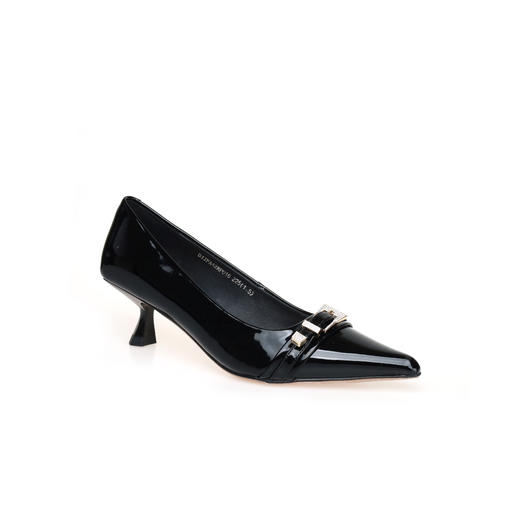 豪麟名鞋奥莱迪嘉女鞋皮鞋牛移膜革DJJPA42WP016黑色  原价1660元 商品图0