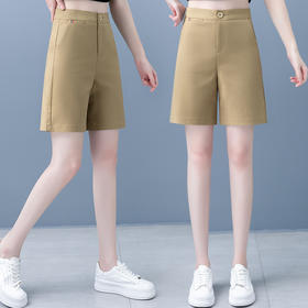 YM 628西装五分裤高腰宽松直筒短裤显瘦薄款