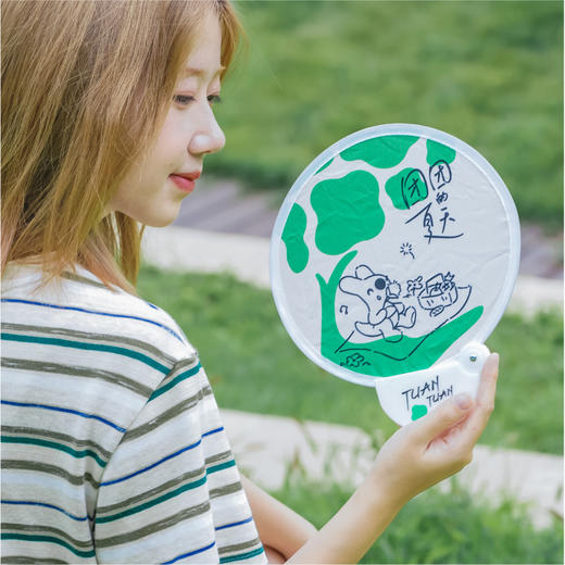 团团手绘风多功能便携扇子 商品图2