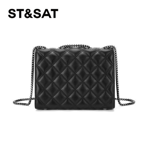 星期六优雅菱纹链条单肩包SSC521A01N 商品图2