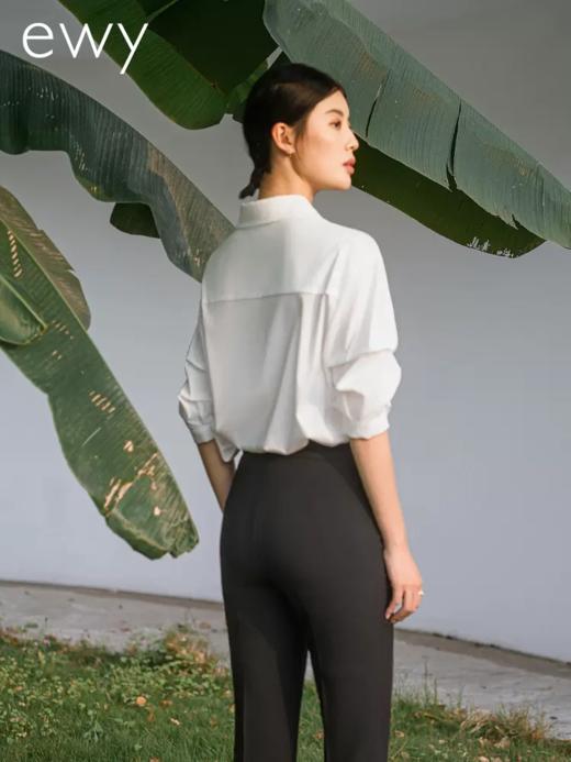 ewy2024春夏新款优雅白色衬衫女通勤上班内搭法式白领复古上衣OL 商品图4