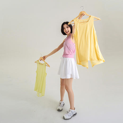 【莱赛尔天丝】后背开叉可系结背心罩衫 瑜伽轻薄圆领无袖上衣 商品图1