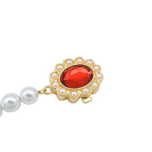 字母细节-金属做日黄铜玻璃珠-合成立方氧化锆 手链-女款白色 商品图6