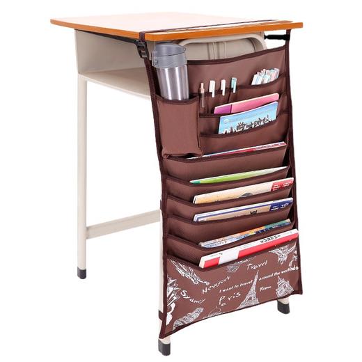 【给书籍安个家！课桌收纳挂书袋】九层收纳大容量+配有水杯收纳，配有两处防滑带，防滑稳固一步到位！课桌神器大容量多功能牛津布侧放书本收纳袋帆布Y 商品图4