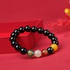 珩钻  新中式五路财神男款黑玛瑙手串国潮手链10mm 商品缩略图2