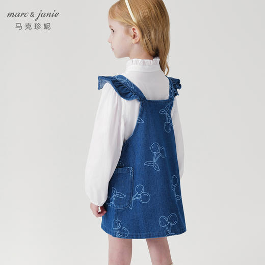 马克珍妮2024秋季新款 女童甜美樱桃亲肤纯棉牛仔背带裙 240979 商品图1