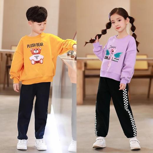 24反季清仓 龙之涵卫衣卫裤综合 奶酷印花系列卫衣  设计感撞色袖卫衣 宽松短款系列卫衣 蓬蓬袖邻家女孩卫衣   元气森林卫衣“ 云朵旅行记”休闲卫裤  儿童工装卫裤 商品图6