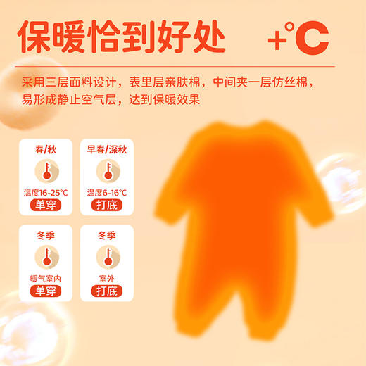 迪士尼童装女童侧开连体衣可爱米妮侧开三层暖棉连体衣ZD4DL001 商品图1