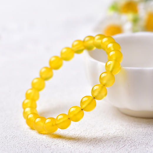 珩钻  新中式金辉旭日黄玛瑙手串国潮手链8mm 商品图3