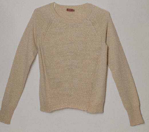 手工捻纱圆领羊绒套衫 商品图3