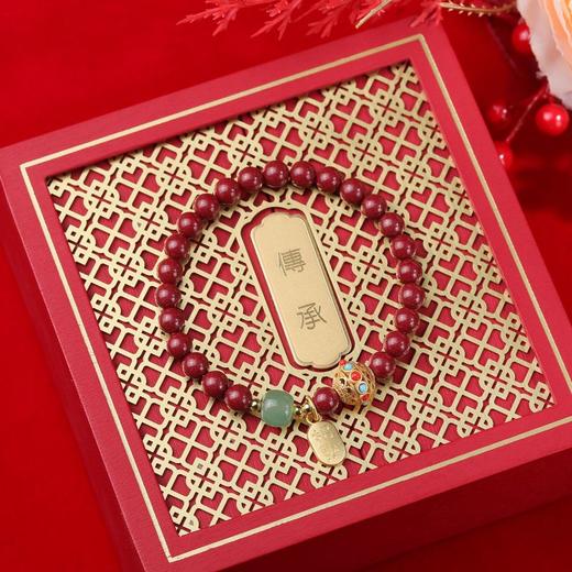 珩钻  国潮系列平安如意高质朱砂手链6mm 商品图2