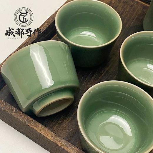 【邛窑￭铜绿釉茶具】成都手作功夫茶具一壶六杯 家用茶杯 高档送礼茶具【四川非物质文化】【大师匠作】 商品图7