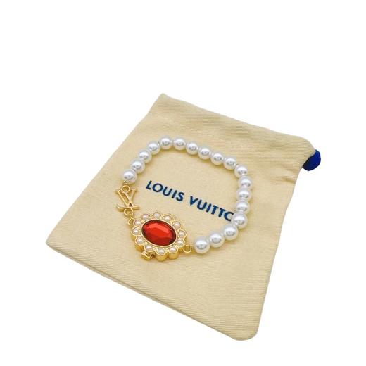 字母细节-金属做日黄铜玻璃珠-合成立方氧化锆 手链-女款白色 商品图2