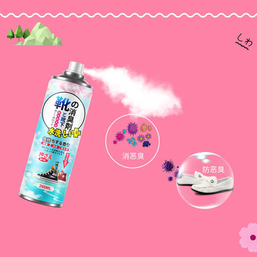 DWF696买一送二！【鞋袜除臭剂】260ml便携装除臭抗菌喷雾 脚臭脚汗空气清新剂RJ063 商品图2