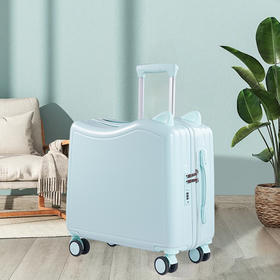 儿童行李箱骑行箱可坐骑18寸密码拉杆箱_ym