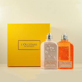 欧舒丹白樱花沐浴露身体乳套装（250ml+250ml）新旧包装随机发 礼盒礼袋