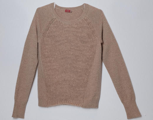 手工捻纱圆领羊绒套衫 商品图2