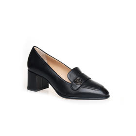 豪麟名鞋进口迪嘉女鞋皮鞋羊皮革F24406P黑色