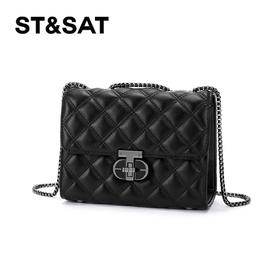 星期六优雅菱纹链条单肩包SSC521A01N