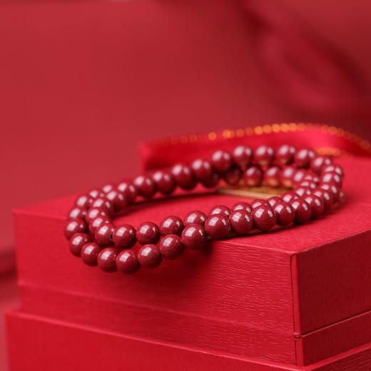 珩钻  国潮系列转运素圈（两圈）多圈手串高质朱砂手链6mm 商品图2