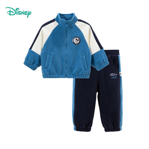 迪士尼米奇童装儿童摇粒绒套装拼色休闲男童秋冬保暖百搭宝宝摇粒绒套装ZD3DT002 商品图3