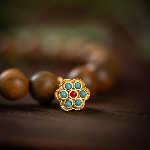 【经典】岸纾 天然绿檀木莲蓬和田玉精品手串8mm 商品图2