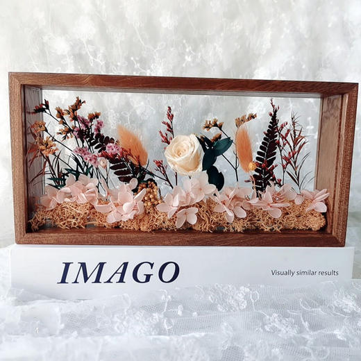 【永生花中空实木相框】手工diy材料包 永不凋谢的花束送男女老师朋友 教师节礼物 商品图5