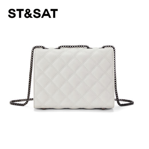 星期六优雅菱纹链条单肩包SSC521A01N 商品图3