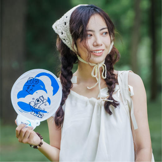 团团手绘风多功能便携扇子 商品图3