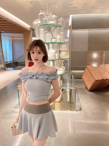 清仓捡漏  LINCHAOZHANG私服定制系列  LC240501荷叶边上衣LQ240321 腰封半裙 商品图2