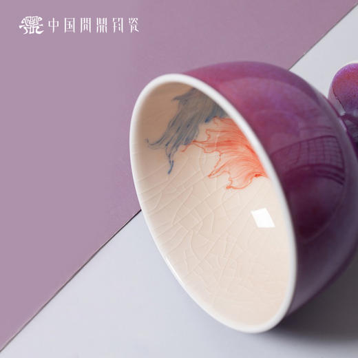 问鼎钧瓷鹅黄青花听闻杯（鱼传尺素） 商品图3