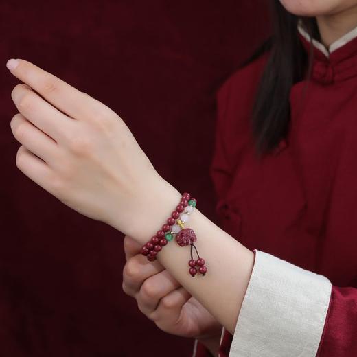 珩钻  国潮系列吉祥如意 多圈手串高质朱砂手链6mm 商品图4