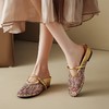 【预售5天】2024新款水钻网面一字扣带平底镂空渔网玛丽珍拖鞋HCYYHD&4287 商品缩略图2