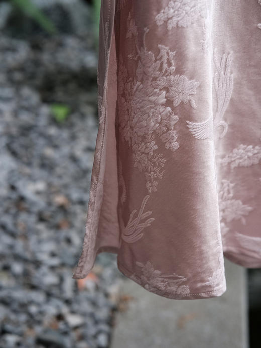 盛唐牡丹 |小凤凰纹冠乐绉短袖旗袍裙 商品图2