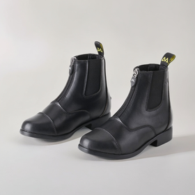 儿童成人马术马靴骑马前拉链短靴马术马靴男女童圆头真皮马术靴子dx019/20QS