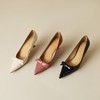 【预售5天】浅口高跟细跟工作鞋，蝴蝶结牛漆皮尖头时尚性感单鞋ZF&ZF3523 商品缩略图4