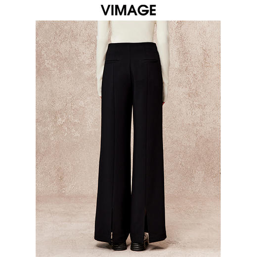 VIMAGE纬漫纪简约气质高级感高腰显瘦直筒裤秋季新款V2205805 商品图5