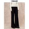 VIMAGE纬漫纪简约气质高级感高腰显瘦直筒裤秋季新款V2205805 商品缩略图2