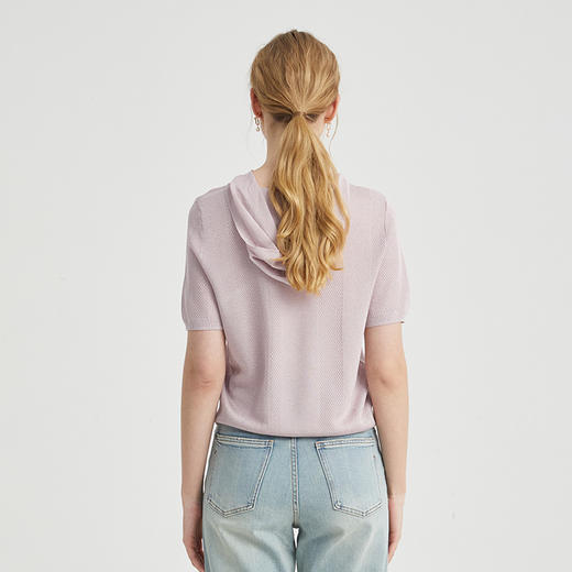 VIVIAN LIU薇薇安刘TR2426306春女装新款连帽短袖休闲时尚针织衫 商品图1