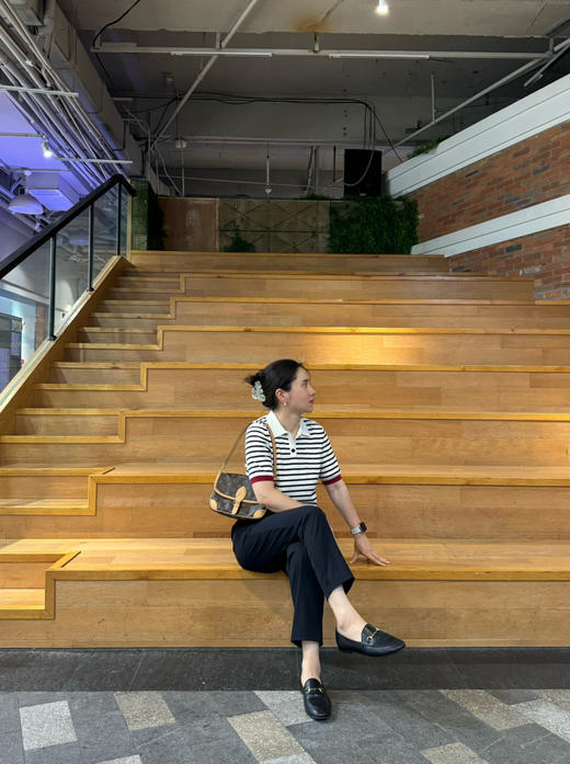 小禾1:1 24早秋｜通勤简约单口袋知性POLO领短袖针织衫上衣【包邮+三天无理由退huan】 商品图4