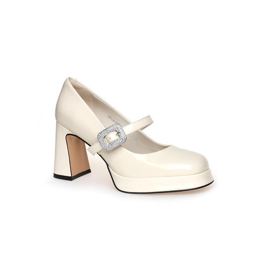 豪麟名鞋奥莱迪嘉女鞋玛丽珍鞋牛移膜革DJELA42WP012白色  原价2260元 商品图0