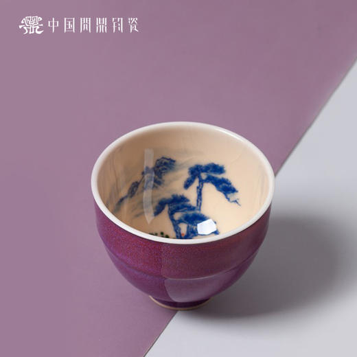 问鼎钧瓷鹅黄青花时霖杯（摇青） 商品图0