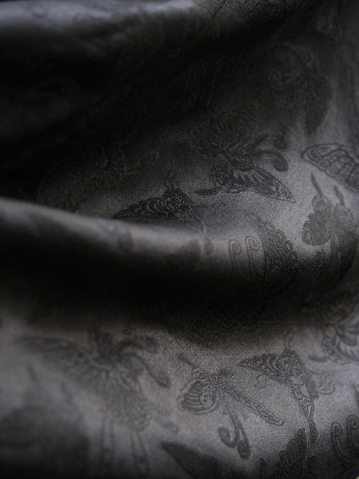 盛唐牡丹 |香云纱蝴蝶纹双V领长裙 商品图6