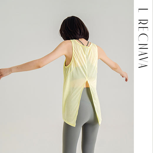 【莱赛尔天丝】后背开叉可系结背心罩衫 瑜伽轻薄圆领无袖上衣 商品图5