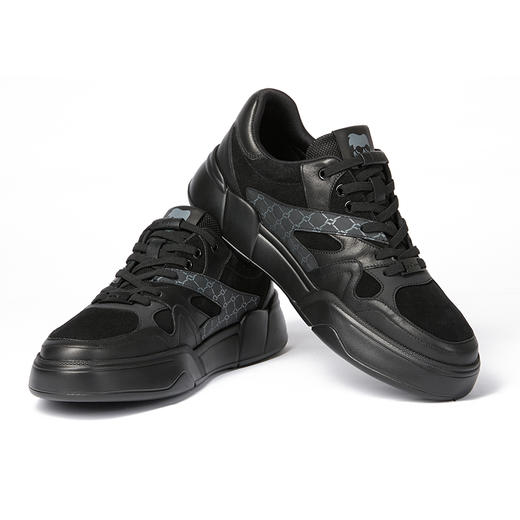 柒牌休闲运动鞋男士2024新款时尚潮流男款免系带黑色透气舒适男鞋	127X70400 商品图1