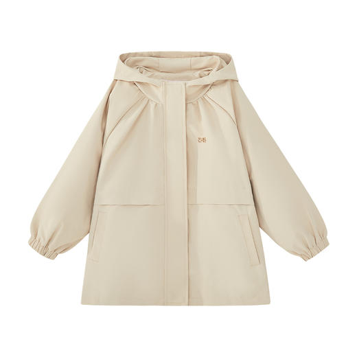 笛莎Deesha 童装女童外套2024秋季新款连帽风衣外套 商品图4