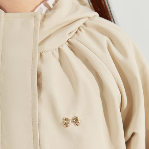 笛莎Deesha 童装女童外套2024秋季新款连帽风衣外套 商品图3