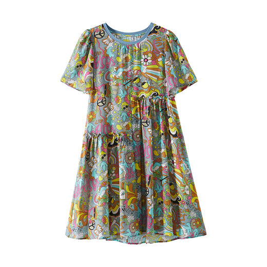 WWM-69486 夏新款小个子真丝桑蚕丝裙 蚕丝连衣裙女夏季碎花连衣裙 商品图4