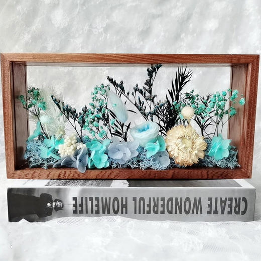 【永生花中空实木相框】手工diy材料包 永不凋谢的花束送男女老师朋友 教师节礼物 商品图12